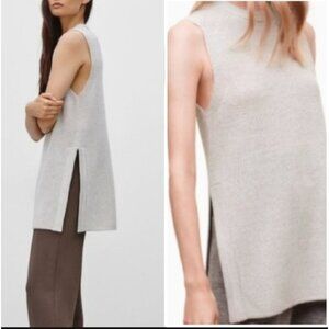 Aritzia Wilfred Palmieri Sweater Dress Tunic Size Large Grey